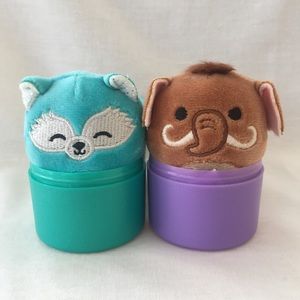 Mystery Capsule Fox and Mammoth Squishmallow Bundle 2.5” NWT